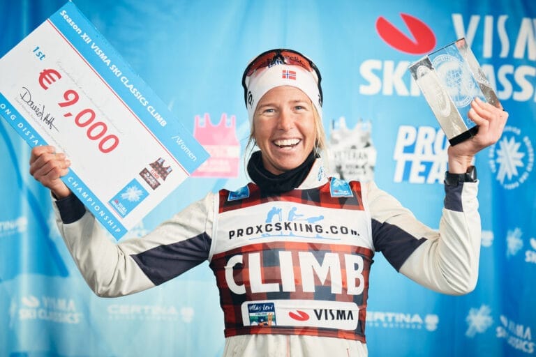 Astrid Øyre Slindin neljä osakilpailuvoittoa ei riittänyt Visma Ski Classics -sarjan kokonaisvoittoon