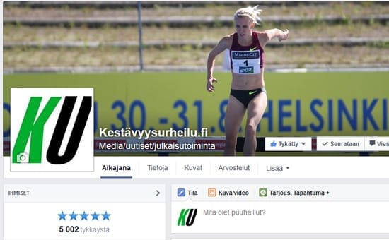 Jo yli 5000 seuraajaa Facebookissa