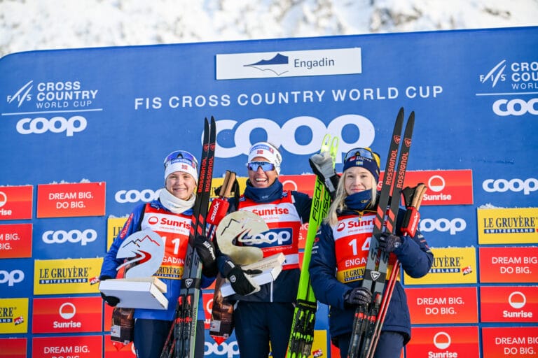 Norjalaisnaiset juhlivat kaksoisvoittoa yhteislähtökisassa, Kerttu Niskanen paras suomalainen